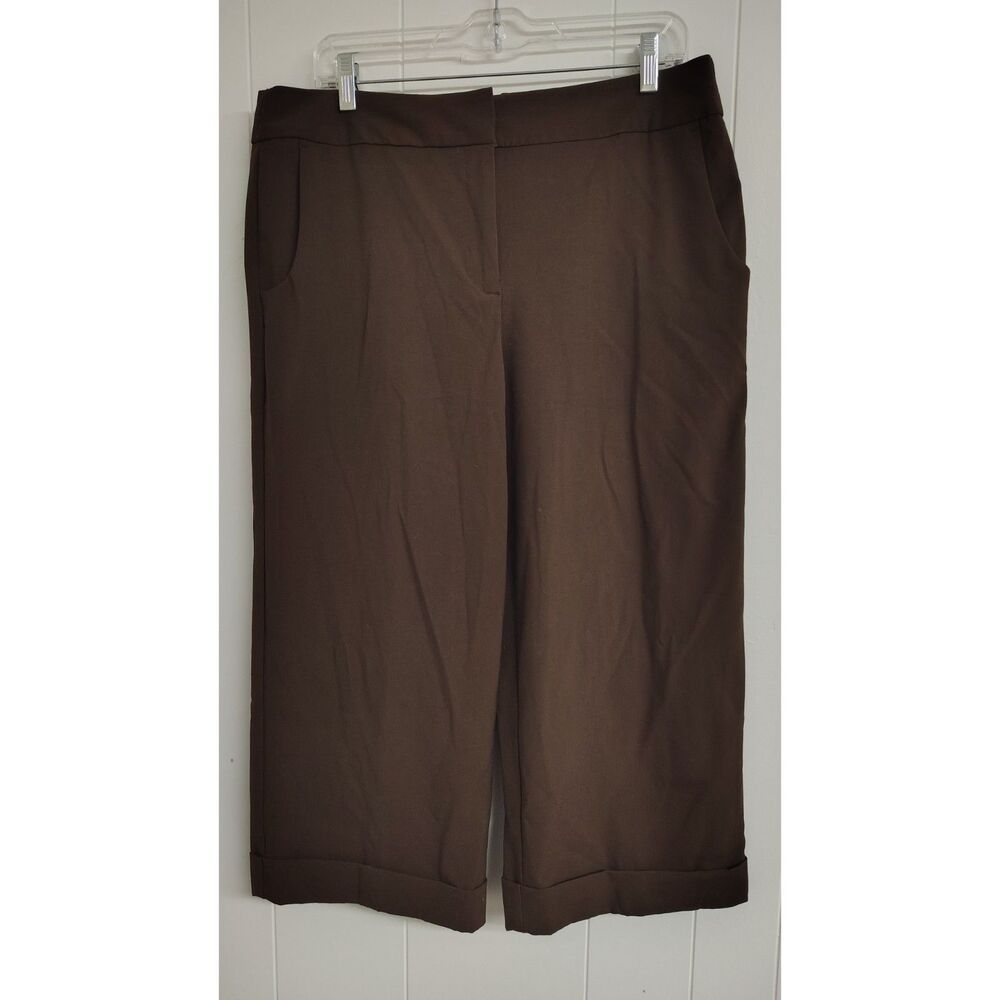 George Cropped Wide-Leg Dress Pants – Dark Chocolate Brown